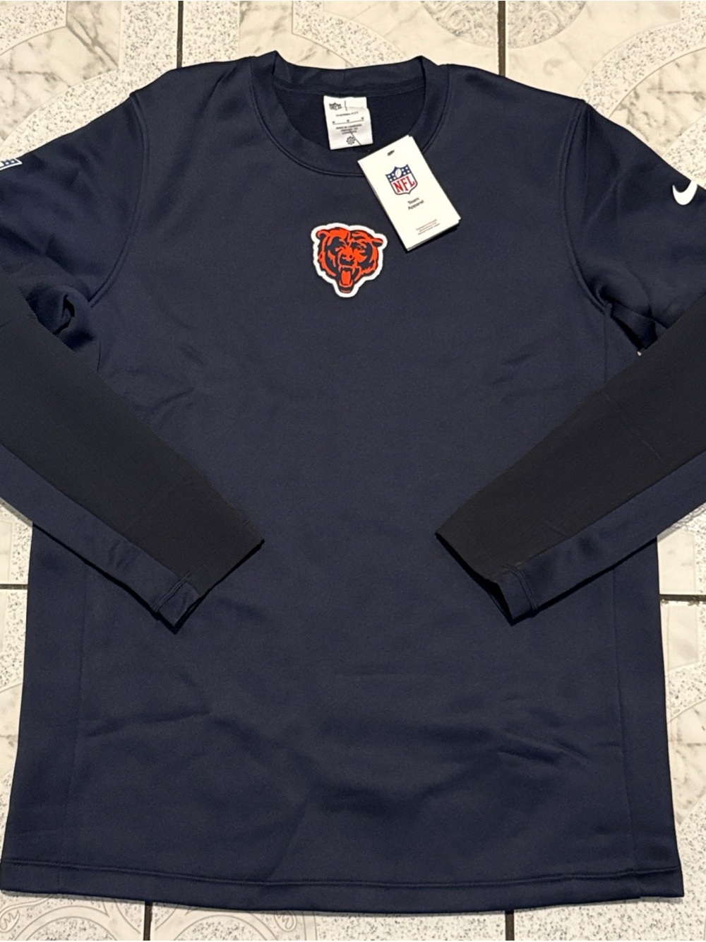 New Nike Therma-FIT Chicago Bears Player Issued Crew Sweatshirt Mens Size Medium